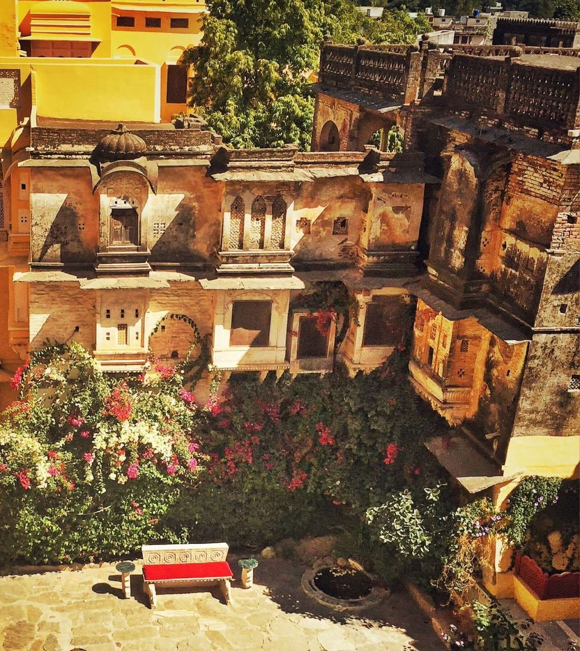 Historic courtyard at Ghanerao Royal Castle