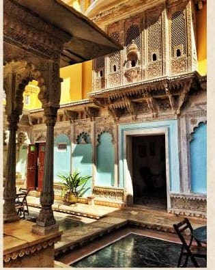 Marble courtyard at Ghanerao Royal Castle