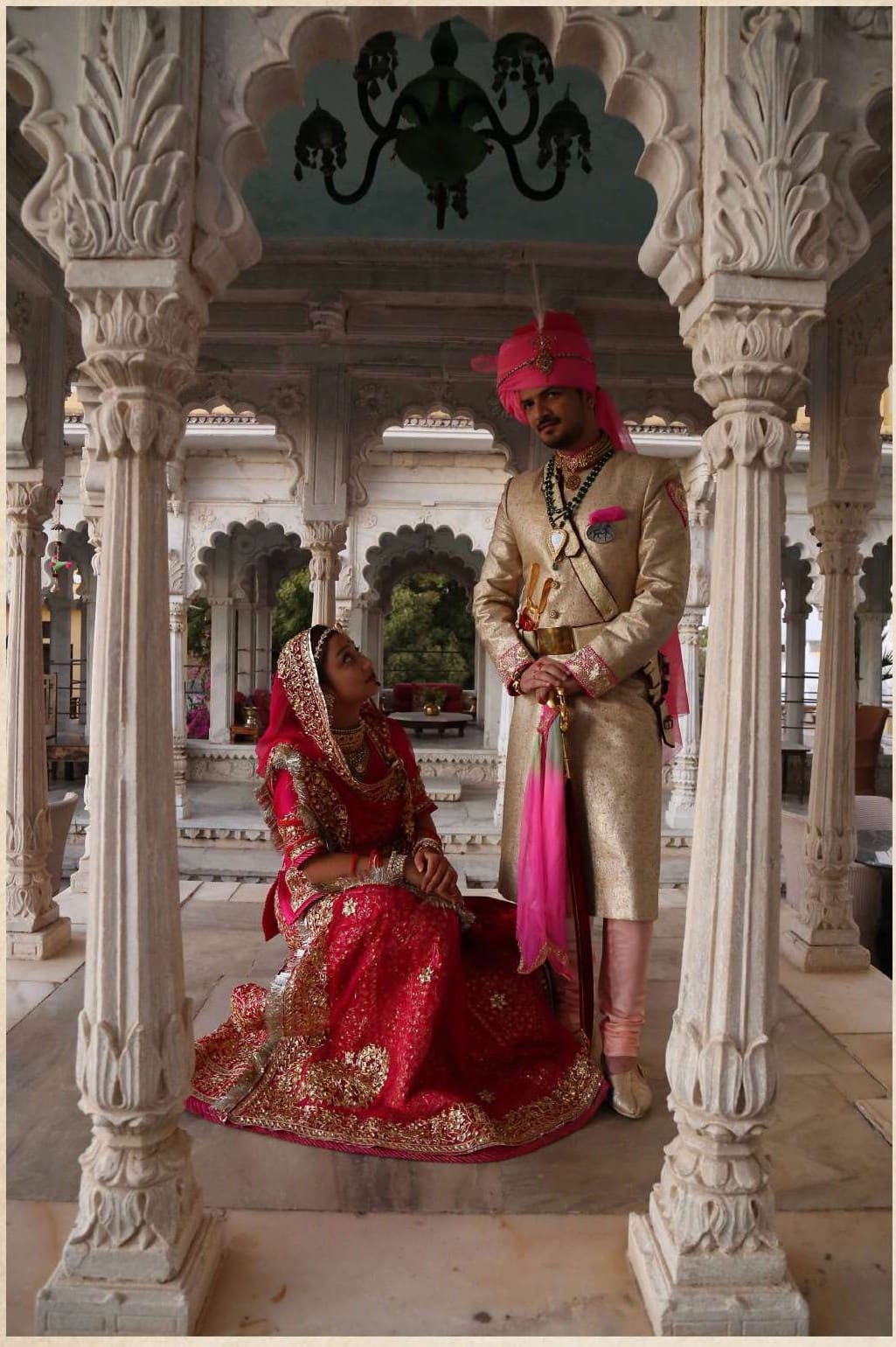 Celebration in the historic courtyards of Ghanerao Royal Castle